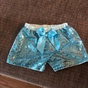 Girls sequin blue shorts